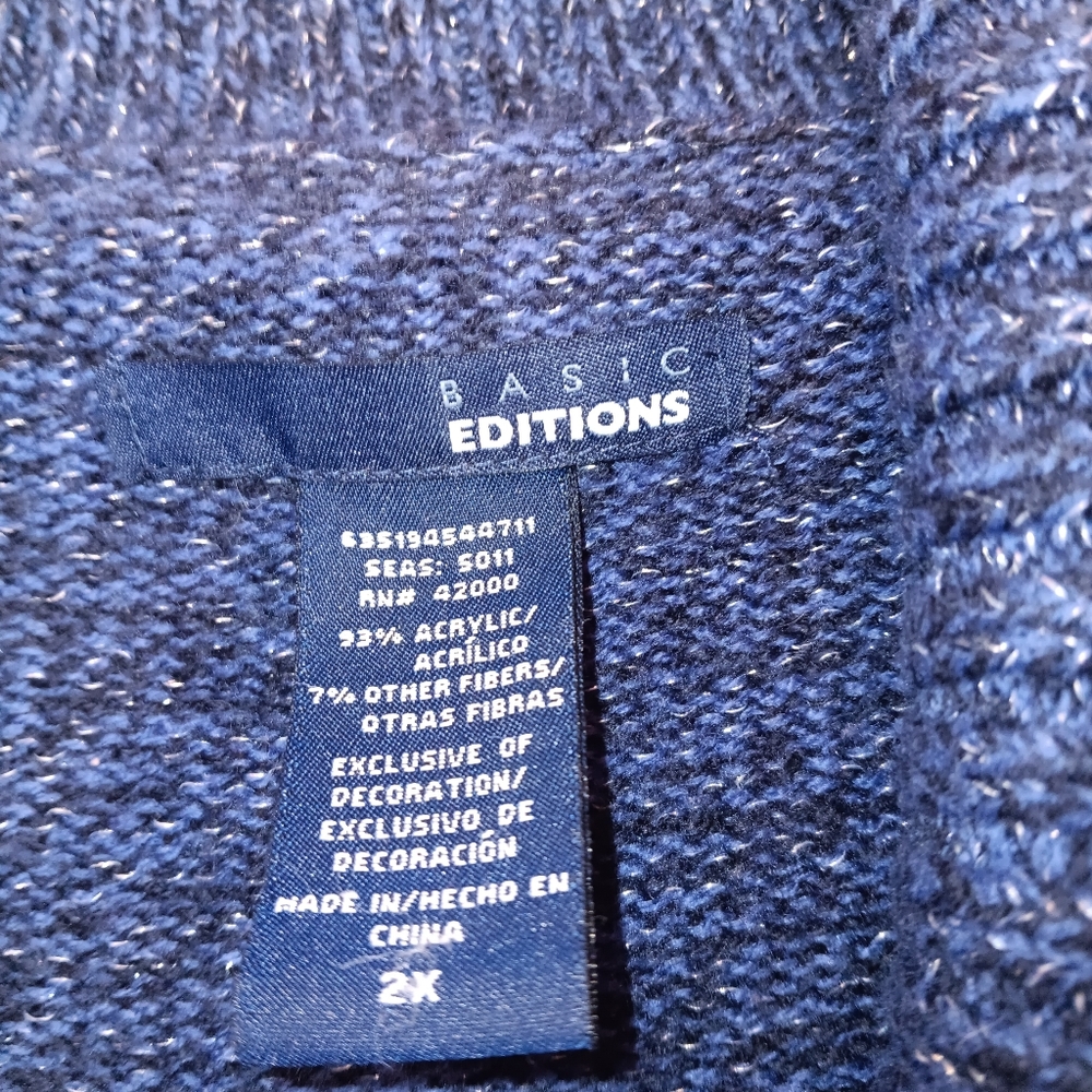Women's plus size 2X,  Basic Editions sweater - Picture 2 of 3